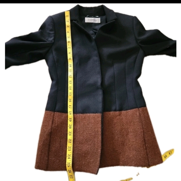 Sportmax MaxMara Womans Black And Brown Virgin Wool Blend Colorblock Blazer 2 - Picture 13 of 13